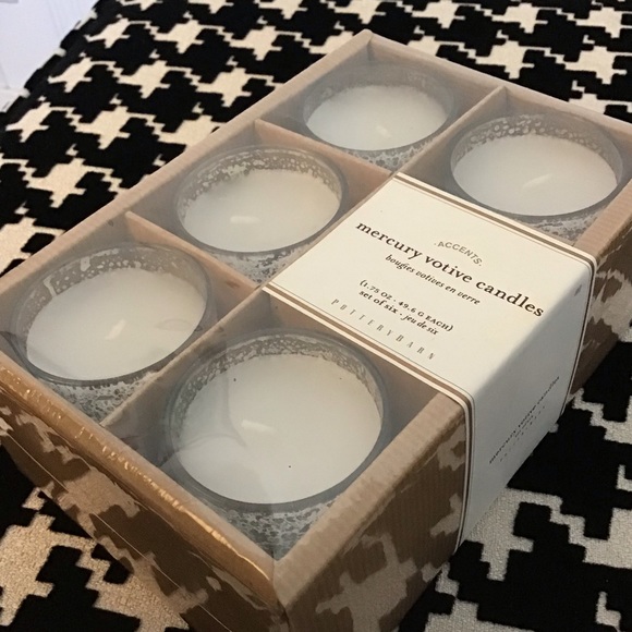 Pottery Barn 🆕 set of 6 mercury candles